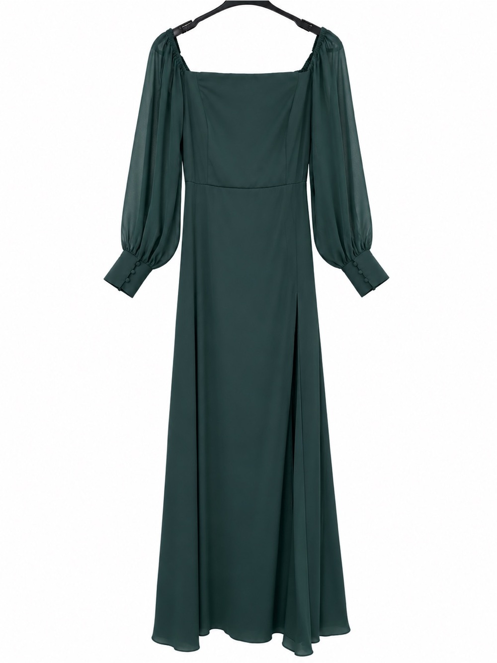 Lulu's Forest Green Off-Shoulder Long Sleeve Maxi Dress